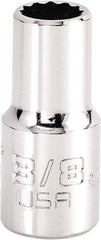 Proto - 3/8", 3/8" Drive, Intermediate Hand Socket - 12 Points, 1-15/64" OAL, Steel, Full Polish Finish - Best Tool & Supply