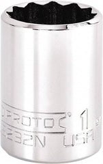 Proto - 1", 3/8" Drive, Intermediate Hand Socket - 12 Points, 1-47/64" OAL, Steel, Full Polish Finish - Best Tool & Supply