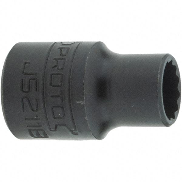 Proto - 11/32", 3/8" Drive, Intermediate Hand Socket - 12 Points, 1-7/64" OAL, Steel, Black Finish - Best Tool & Supply