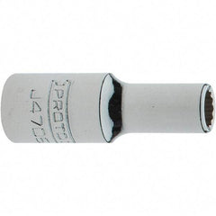 Proto - 1/4" Drive, Intermediate Hand Socket - 12 Points, 1-17/64" OAL, Steel, Full Polish Finish - Best Tool & Supply