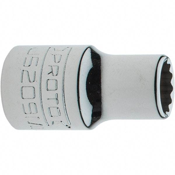 Proto - 3/8" Drive, Intermediate Hand Socket - 12 Points, 1-17/64" OAL, Steel, Full Polish Finish - Best Tool & Supply