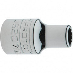 Proto - 3/8" Drive, Intermediate Hand Socket - 12 Points, 1-17/64" OAL, Steel, Full Polish Finish - Best Tool & Supply