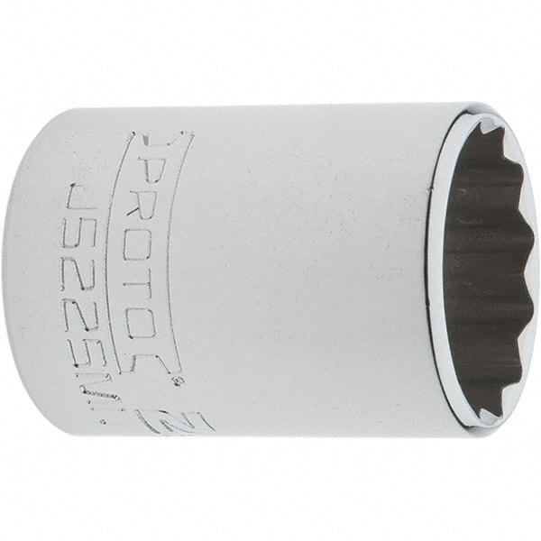 Proto - 3/8" Drive, Intermediate Hand Socket - 12 Points, 1-25/32" OAL, Steel, Full Polish Finish - Best Tool & Supply