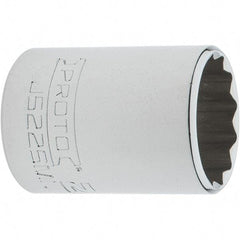 Proto - 3/8" Drive, Intermediate Hand Socket - 12 Points, 1-25/32" OAL, Steel, Full Polish Finish - Best Tool & Supply