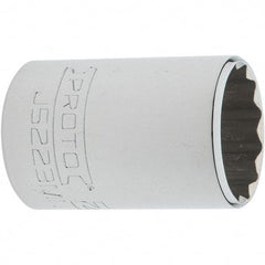 Proto - 3/8" Drive, Intermediate Hand Socket - 12 Points, 1-25/32" OAL, Steel, Full Polish Finish - Best Tool & Supply