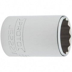 Proto - 3/8" Drive, Intermediate Hand Socket - 12 Points, 1-25/32" OAL, Steel, Full Polish Finish - Best Tool & Supply