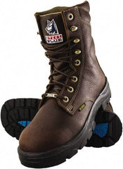 Steel Blue - Men's Size 11 Medium Width Steel Work Boot - Oak, Leather Upper, TPU Outsole, 8" High, Lace-Up - Best Tool & Supply