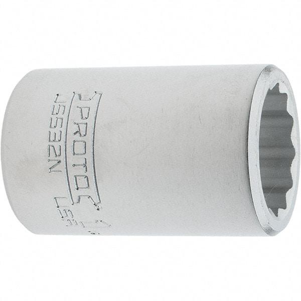 Proto - 1", 3/4" Drive, Standard Hand Socket - 12 Points, 2.285" OAL, Steel, Full Polish Finish - Best Tool & Supply