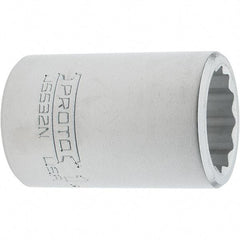 Proto - 1", 3/4" Drive, Standard Hand Socket - 12 Points, 2.285" OAL, Steel, Full Polish Finish - Best Tool & Supply