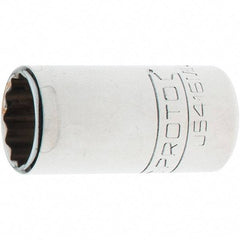 Proto - 1/2" Drive, Standard Hand Socket - 12 Points, 1-45/64" OAL, Steel, Chrome Finish - Best Tool & Supply