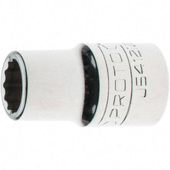 Proto - 1/2" Drive, Standard Hand Socket - 12 Points, 1-17/32" OAL, Steel, Chrome Finish - Best Tool & Supply