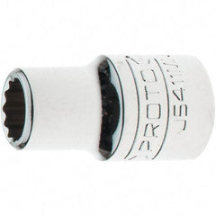 Proto - 1/2" Drive, Standard Hand Socket - 12 Points, 1-17/32" OAL, Steel, Chrome Finish - Best Tool & Supply