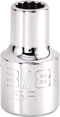 Proto - 3/8", 1/2" Drive, Standard Hand Socket - 12 Points, 1-17/32" OAL, Steel, Chrome Finish - Best Tool & Supply