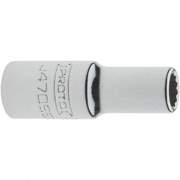 Proto - 1/4" Drive, Standard Hand Socket - 12 Points, 1-17/64" OAL, Steel, Chrome Finish - Best Tool & Supply