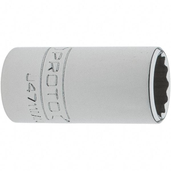 Proto - 1/4" Drive, Standard Hand Socket - 12 Points, 1-17/64" OAL, Steel, Chrome Finish - Best Tool & Supply