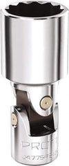 Proto - 1/2", 1/4" Drive, Standard Hand Socket - 12 Points, 1-11/16" OAL, Steel, Chrome Finish - Best Tool & Supply