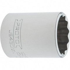 Proto - 1/2" Drive, Standard Hand Socket - 12 Points, 2" OAL, Steel, Chrome Finish - Best Tool & Supply