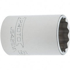 Proto - 1/2" Drive, Standard Hand Socket - 12 Points, 1-59/64" OAL, Steel, Chrome Finish - Best Tool & Supply