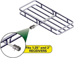 Erickson Manufacturing - Aluminum Cargo Carrier - 19-1/2" Wide x 53-1/2" Long, Silver, For Use with 1.25" Receivers & 2" Receivers - Best Tool & Supply