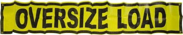 Erickson Manufacturing - Vinyl Oversized Load Banner - 18" Wide x 84" Long, Yellow & Black, For Use with Trucks - Best Tool & Supply