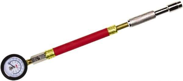 Milton - 0 to 160 psi Dial Straight Large Bore Tire Pressure Gauge - 9' Hose Length, 5 psi Resolution - Best Tool & Supply