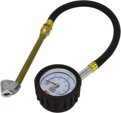 Milton - 0 to 60 psi Dial Dual Head Tire Pressure Gauge - 12' Hose Length, 2 psi Resolution - Best Tool & Supply