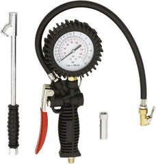 Milton - 2 to 175 psi Dial Easy-Clip Tire Pressure Gauge - 16' Hose Length, 2 psi Resolution - Best Tool & Supply