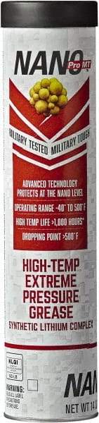 Nano Pro MT - 14 oz Cartridge Lithium High Temperature Grease - Dark Red, Extreme Pressure & High Temperature, 500°F Max Temp, NLGIG 2, - Best Tool & Supply