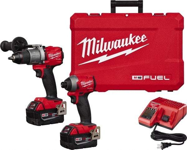 Milwaukee Tool - 18 Volt Cordless Tool Combination Kit - Includes 1/2" Brushless Hammer Drill/Driver & 1/4" Hex Impact Driver, Lithium-Ion Battery Included - Best Tool & Supply