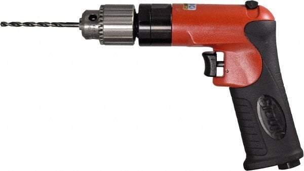 Sioux Tools - 1/4" Reversible Keyed Chuck - Pistol Grip Handle, 2,400 RPM, 12 LPS, 0.5 hp, 90 psi - Best Tool & Supply