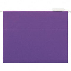 Universal One - 9-5/8 x 11-3/4", Letter Size, Violet, Hanging File Folder - 11 Point Stock, 1/5 Tab Cut Location - Best Tool & Supply