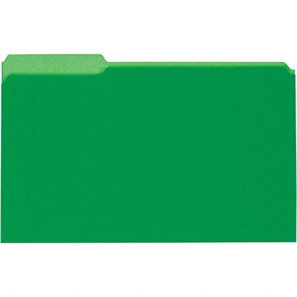 UNIVERSAL - 9-5/8 x 14-3/4", Legal, Green, File Folders with Top Tab - 11 Point Stock, 1/3 Tab Cut Location - Best Tool & Supply