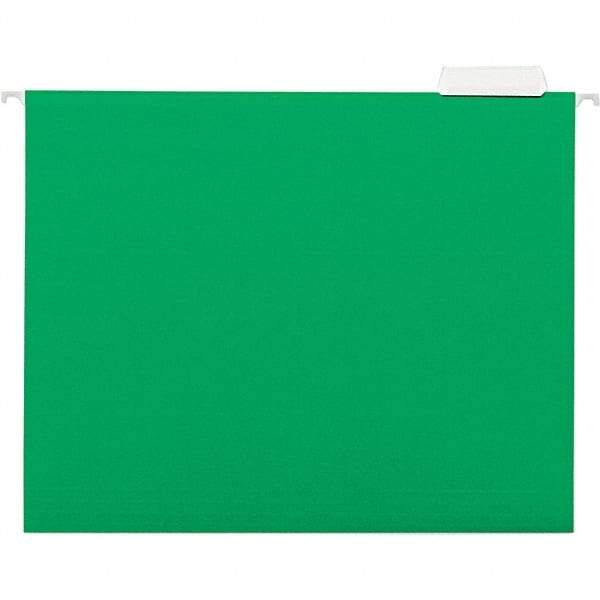 Universal One - 9-5/8 x 11-3/4", Letter Size, Bright Green, Hanging File Folder - 11 Point Stock, 1/5 Tab Cut Location - Best Tool & Supply