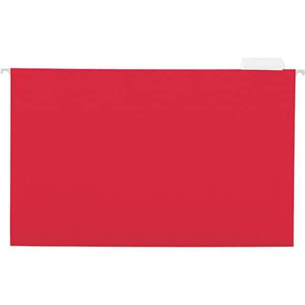 Universal One - 9-5/8 x 14-3/4", Legal, Red, Hanging File Folder - 11 Point Stock, 1/5 Tab Cut Location - Best Tool & Supply