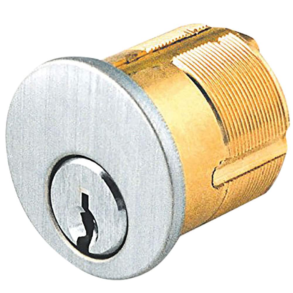 Detex - Cylinders; Type: Mortise ; Keying: Standard ; Number of Pins: 6 ; Material: Brass ; Finish/Coating: Satin Chrome - Exact Industrial Supply