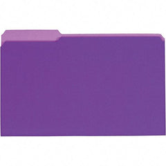 UNIVERSAL - 9-5/8 x 14-3/4", Legal, Violet, File Folders with Top Tab - 11 Point Stock, 1/3 Tab Cut Location - Best Tool & Supply