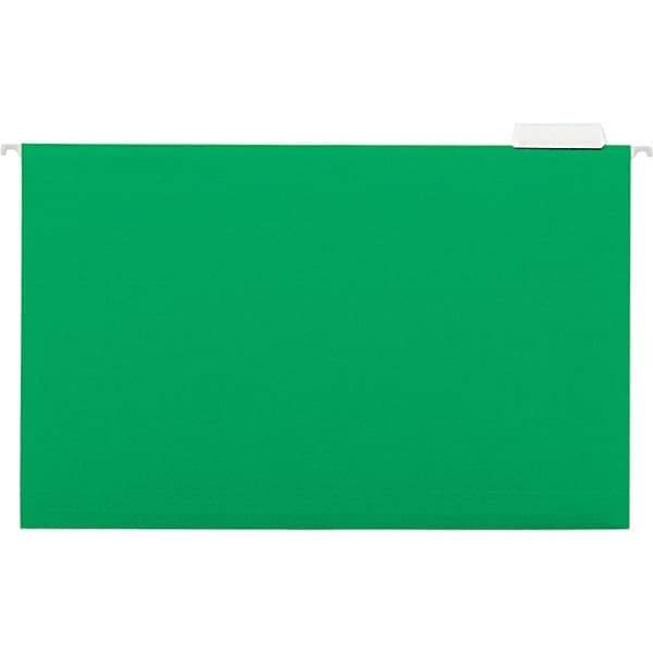 Universal One - 9-5/8 x 14-3/4", Legal, Bright Green, Hanging File Folder - 11 Point Stock, 1/5 Tab Cut Location - Best Tool & Supply