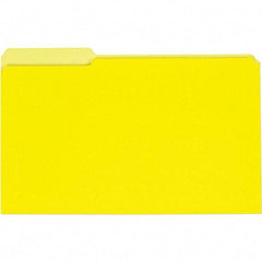 UNIVERSAL - 9-5/8 x 14-3/4", Legal, Yellow, File Folders with Top Tab - 11 Point Stock, 1/3 Tab Cut Location - Best Tool & Supply