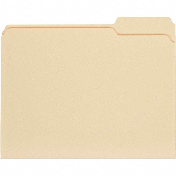 UNIVERSAL - 9-5/8 x 11-3/4", Letter Size, Manila, File Folders with Top Tab - 11 Point Stock, 1/3 Tab Cut Location - Best Tool & Supply