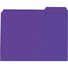 Universal One - 9-5/8 x 11-3/4", Letter Size, Violet, File Folders with Top Tab - 11 Point Stock, 1/3 Tab Cut Location - Best Tool & Supply