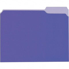 Universal One - 8-1/2 x 11", Letter Size, Violet/Light Violet, File Folders with Top Tab - 11 Point Stock, 1/3 Tab Cut Location - Best Tool & Supply