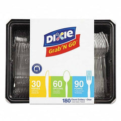 Dixie - Combo Pack, Tray w/Plastic Utensils, 90 Forks, 30 Knives, 60 Spoons - Best Tool & Supply