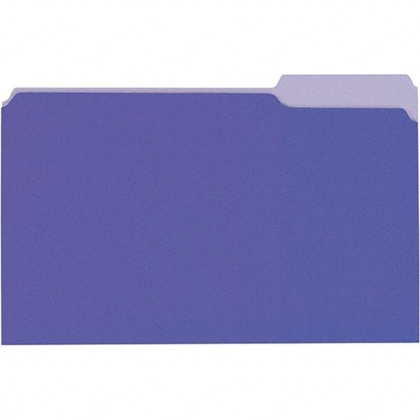 Universal One - 9-5/8 x 14-3/4", Legal, Violet/Light Violet, File Folders with Top Tab - 11 Point Stock, 1/3 Tab Cut Location - Best Tool & Supply