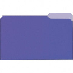 Universal One - 9-5/8 x 14-3/4", Legal, Violet/Light Violet, File Folders with Top Tab - 11 Point Stock, 1/3 Tab Cut Location - Best Tool & Supply