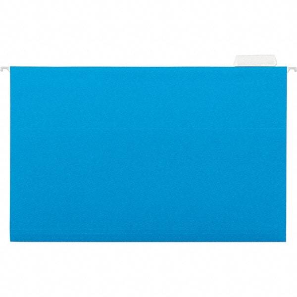 Universal One - 9-5/8 x 14-3/4", Legal, Blue, Hanging File Folder - 11 Point Stock, 1/5 Tab Cut Location - Best Tool & Supply