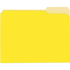 UNIVERSAL - 9-5/8 x 11-3/4", Letter Size, Yellow, File Folders with Top Tab - 11 Point Stock, 1/3 Tab Cut Location - Best Tool & Supply