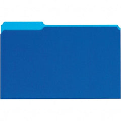 UNIVERSAL - 9-5/8 x 14-3/4", Legal, Blue, File Folders with Top Tab - 11 Point Stock, 1/3 Tab Cut Location - Best Tool & Supply