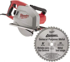 Milwaukee Tool - 13 Amps, 8" Blade Diam, 3,700 RPM, Electric Circular Saw - 120 Volts, 1.75 hp, 15' Cord Length, 5/8" Arbor Hole, Right Blade - Best Tool & Supply