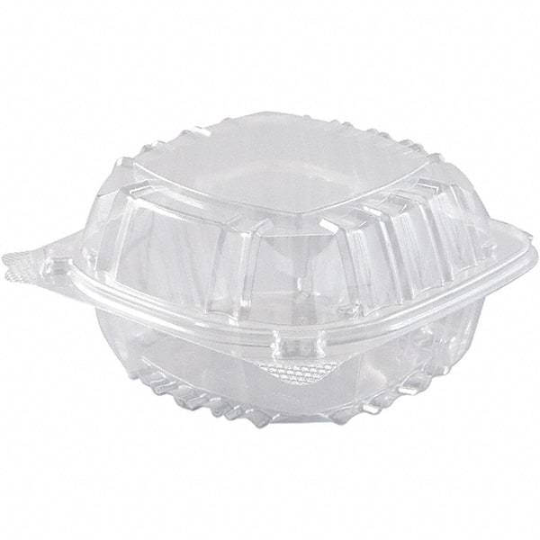 DART - 6 x 5-13/64" Hinged-Lid Plastic Containers - Clear - Best Tool & Supply