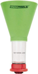 OEM Tools - 16 oz Capacity Plastic Funnel - 5" Mouth OD, 3-3/4" Straight Spout, Green, Clear & Red - Best Tool & Supply